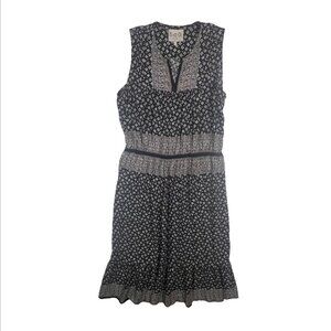 SEA New York Pattern Silk Midi Dress Sleeveless Black Boho Indie 8